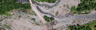 Aerial view of landslide