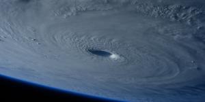view of hurricane from space