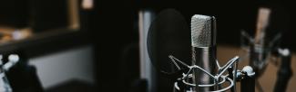 Microphone in a sound studio